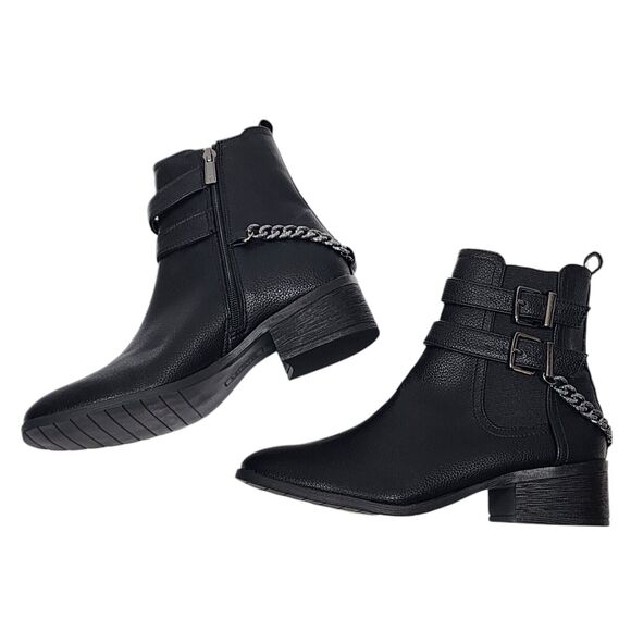 Kenneth Cole REACTION Salt Biker Chain Chelsea Boots Black US 7.5 M - Picture 8 of 14